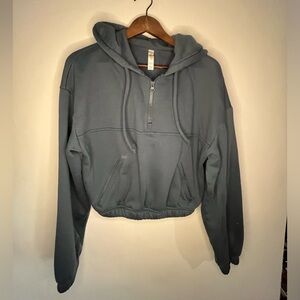 Alo Yoga Stadium 1/2 Zip Hoodie in Deep Jade